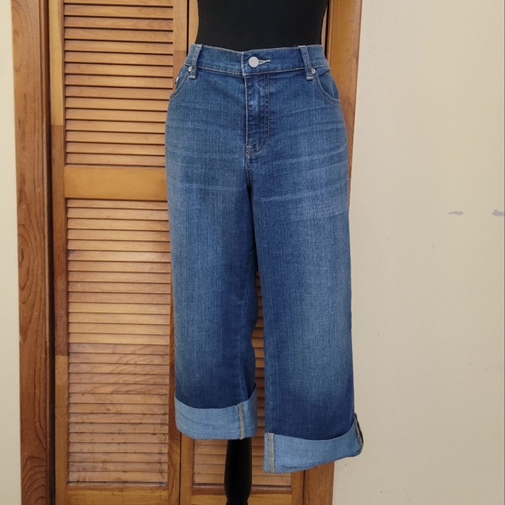 EUC Slim Low Rise Cropped Jeans Plus Size 16 (NY&CO)